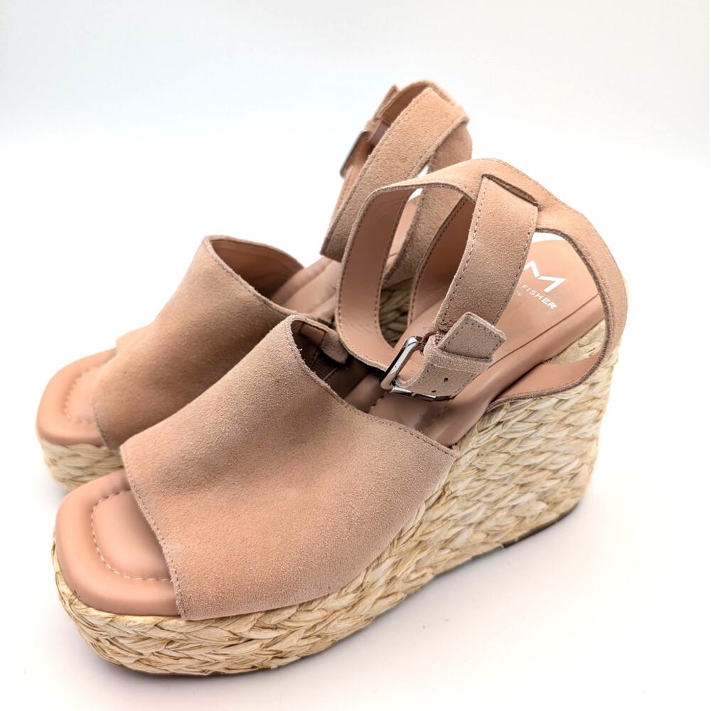 Marc Fisher LTD Nelly Women's Wedge Espadrilles Sandal Pale Blush Size US8M EU39